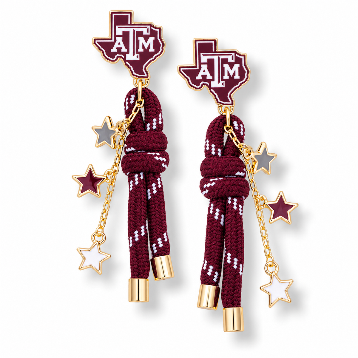 Texas A&M Aggie Tassel Drop Earrings