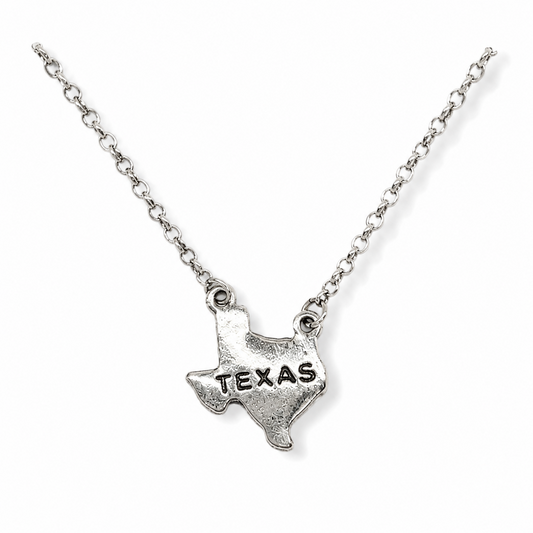 Texas State Charm Necklace - Gold or Silver