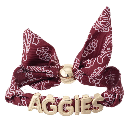 Texas A&M Aggies Bandana Slider Bracelet - ST8MENTS by Stephanie