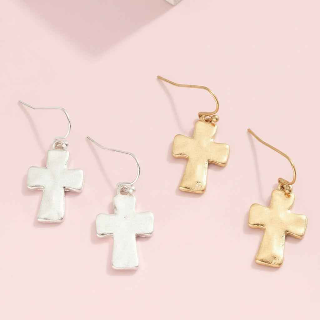Cross Drop Earrings