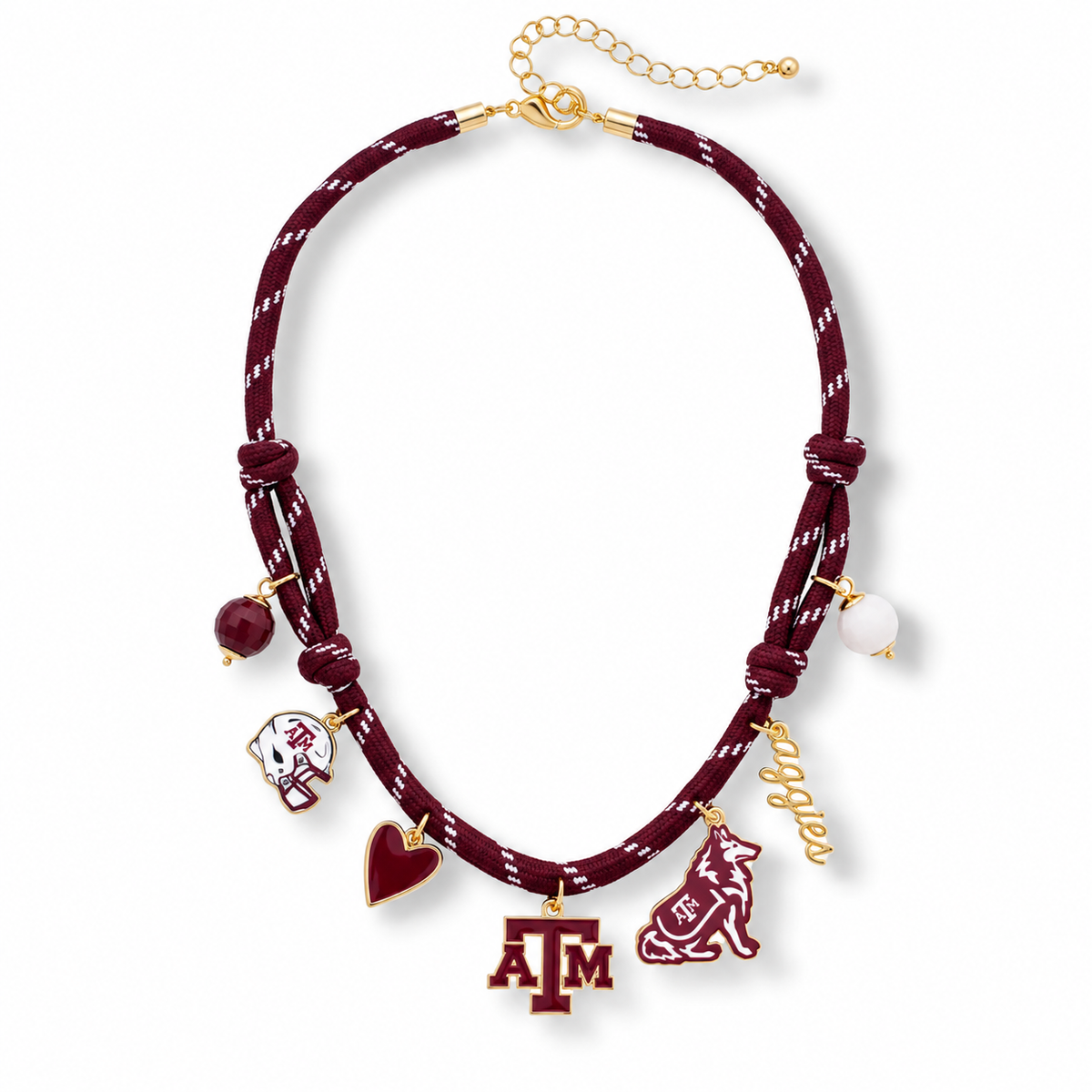 Texas A&M Aggie Charm Rope Necklace