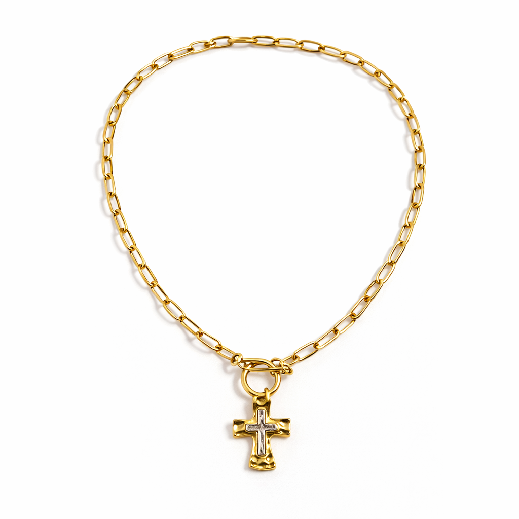 Chain Link Cross Pendant Necklace - ST8MENTS by Stephanie