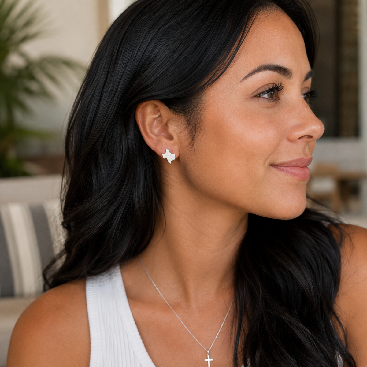 Brushed Silver Texas Stud Earrings - ST8MENTS by Stephanie