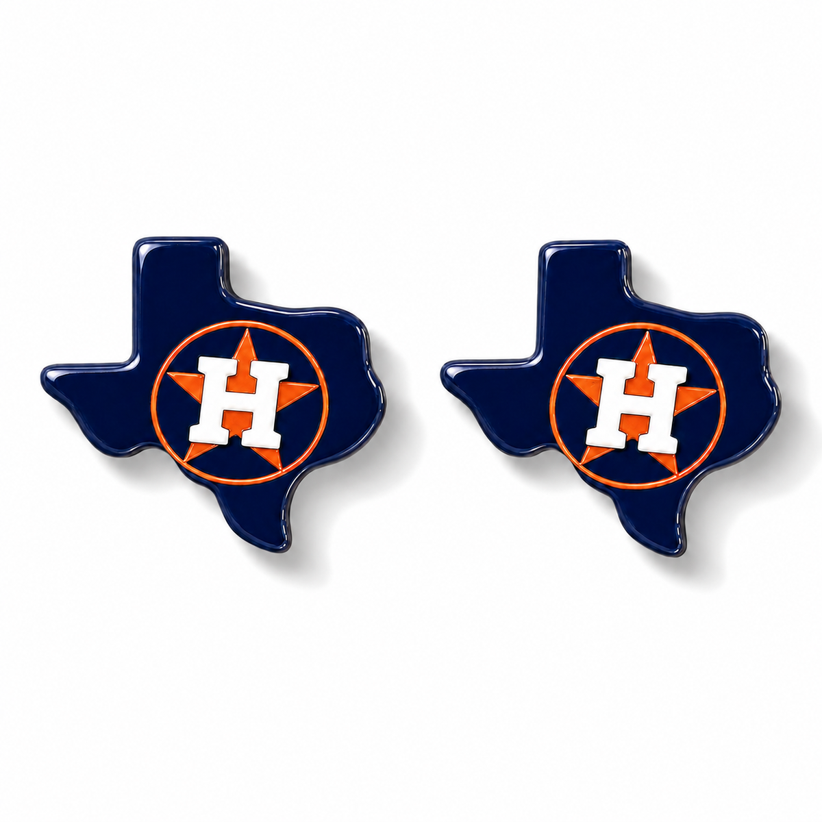 Astros Themed Earrings (Texas Studs) - ST8MENTS by Stephanie
