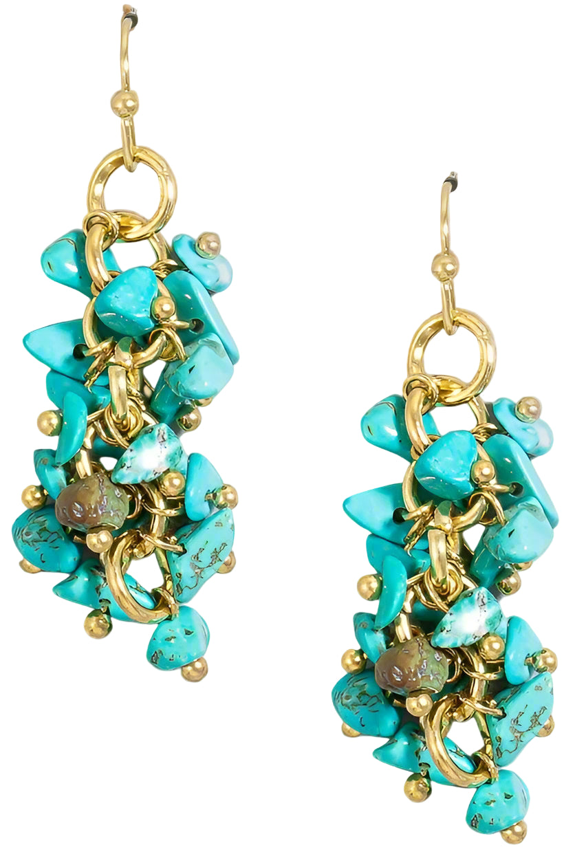Turquoise Nugget Dangle Earrings