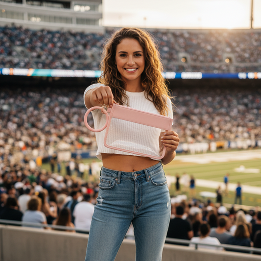 Transparent Pouch Wristlet - Pink