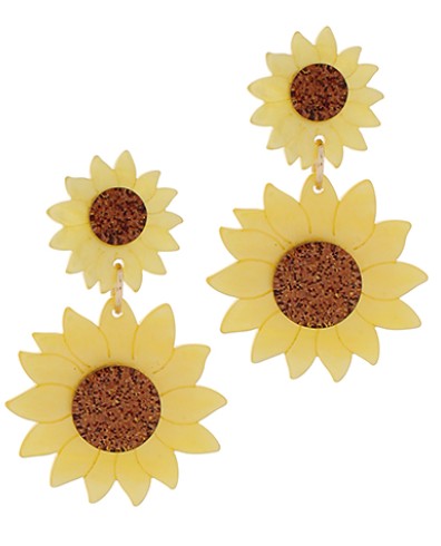Yellow Sunflower Earrings