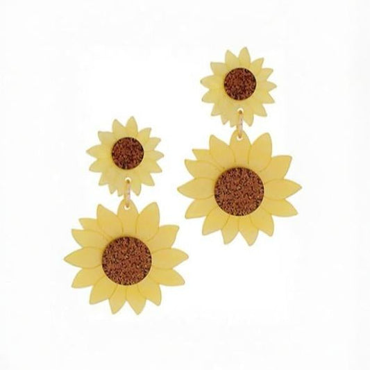Yellow Sunflower Earrings